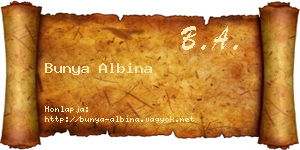 Bunya Albina névjegykártya